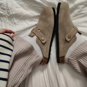 Taupe Suede Boston Birkenstocks